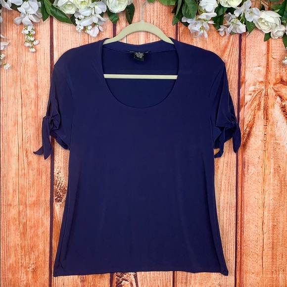 Grace Elements Tie Detail Top | Royal Purple